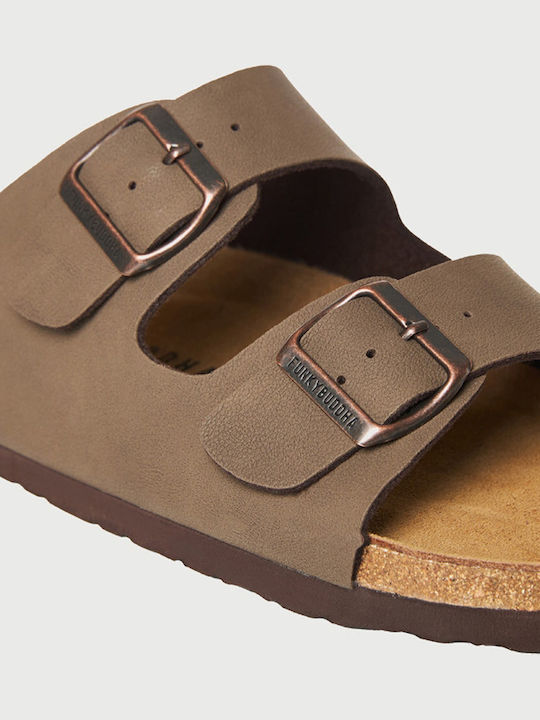 Leather Men's Sandals in Brown Colour