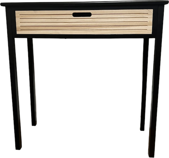 Wooden Console Table Black/natural L75xW30xH75cm