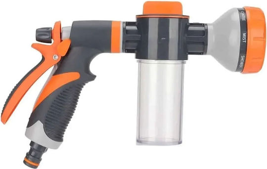 Wasserpistole Mehrzweck Schaumstoffbehälter 100ml 8 Verschiedene Funktionen Orange-Schwarz
