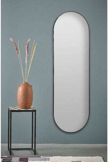 Villa Collection Ovaler Boden- oder Standspiegel mit Schwarzem Metallrahmen 170x55cm