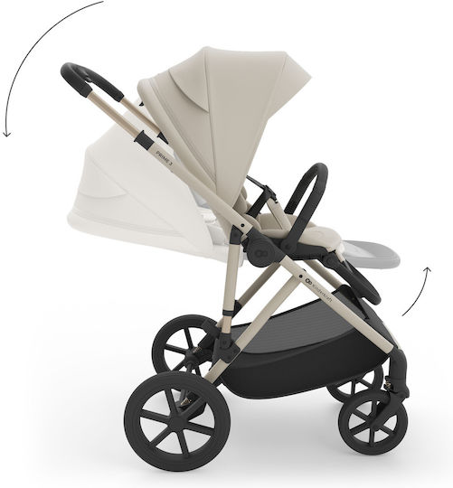 Kinderkraft Prime 3 Регулируема Бебешка Количка 2 в 1 Подходяща за Новородено Sand Dune