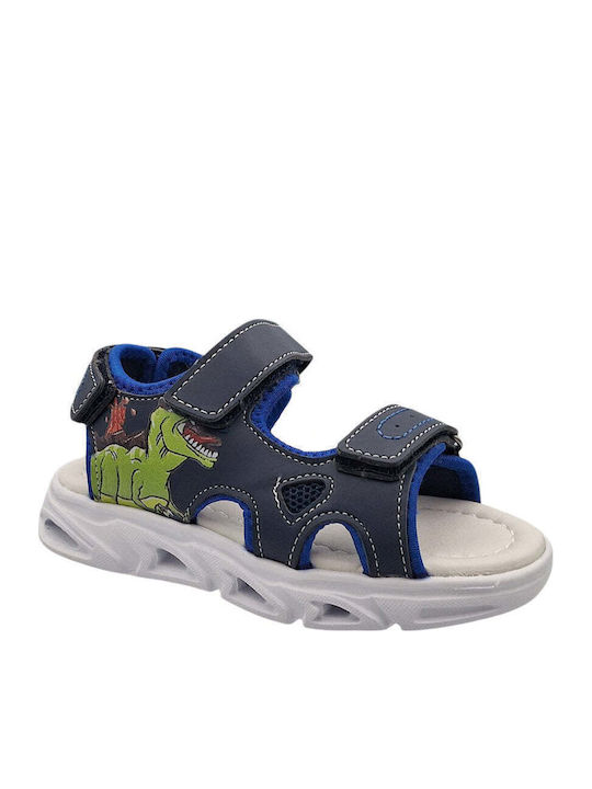 Kids' Sandals with Hoop & Loop Closure and Blue Lights