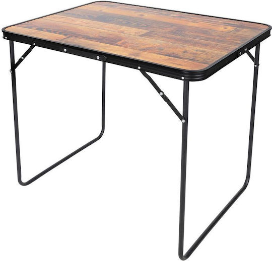 Enero Steel Table for Camping Folding in Case 80x60x70cm Black