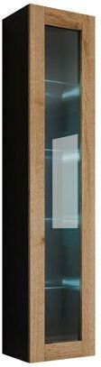 Venenou 129 Wandvitrine aus Spanplatte mit Verglasung & Beleuchtung Eiche 40x30x180cm Venenou 129 Wandvitrine aus Spanplatte mit Verglasung & Beleuchtung Eiche 40x30x180cm