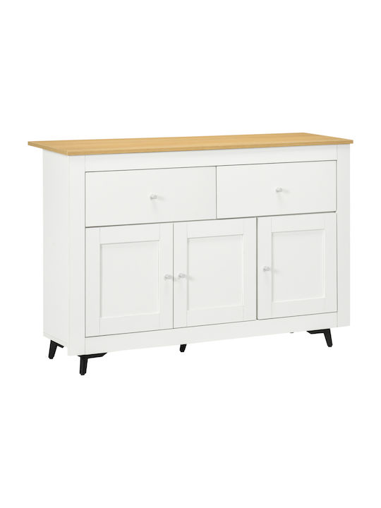 De podea Vitrină de living cu Sticlă Alb 117x35x80cm