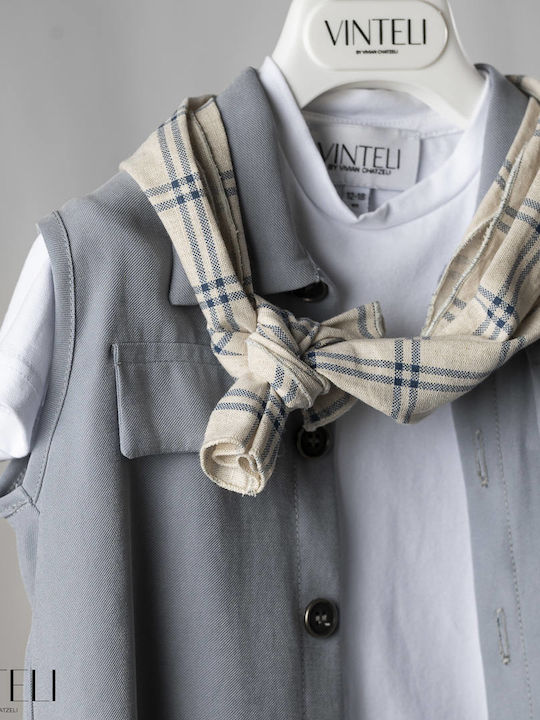 Vinteli Baptism Suit For Boy White