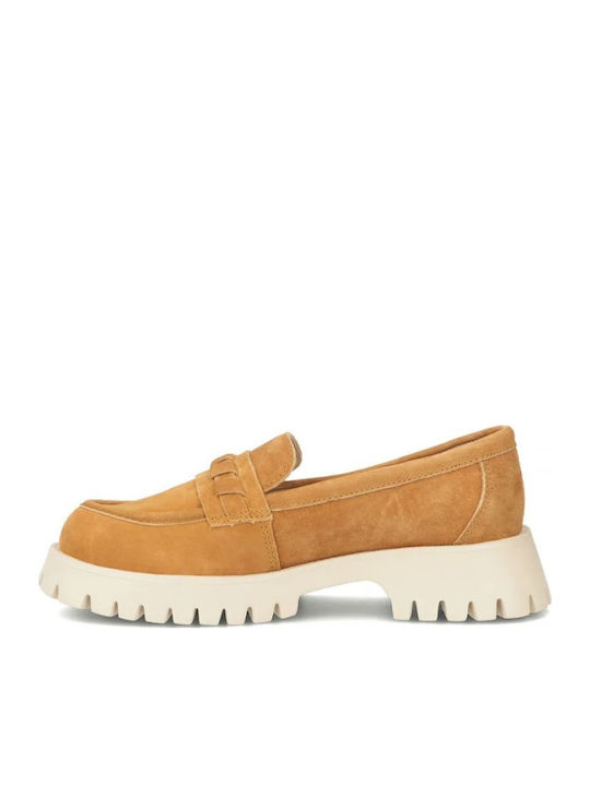 Δερμάτινα Γυναικεία Loafers σε Καφέ Χρώμα