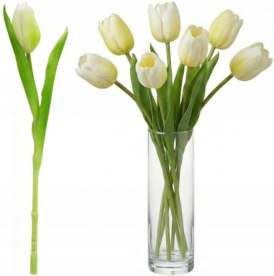 Saska Garden Tulip White 31cm Lifelike Spring Decoration