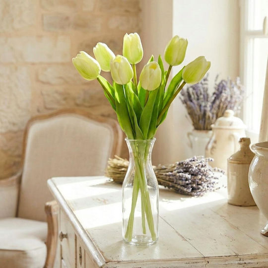 Saska Garden Tulip White 31cm Lifelike Spring Decoration