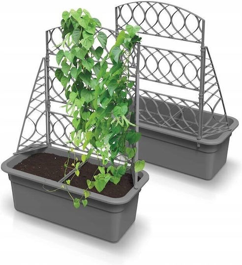 Bloma Gray Stone Flowerpot Pergola Gray Silver