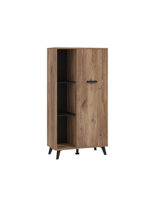 Corvia Pop Wohnzimmer Vitrine aus Spanplatte mit Verglasung FLAGSTAF-CARBON 68x33x130cm