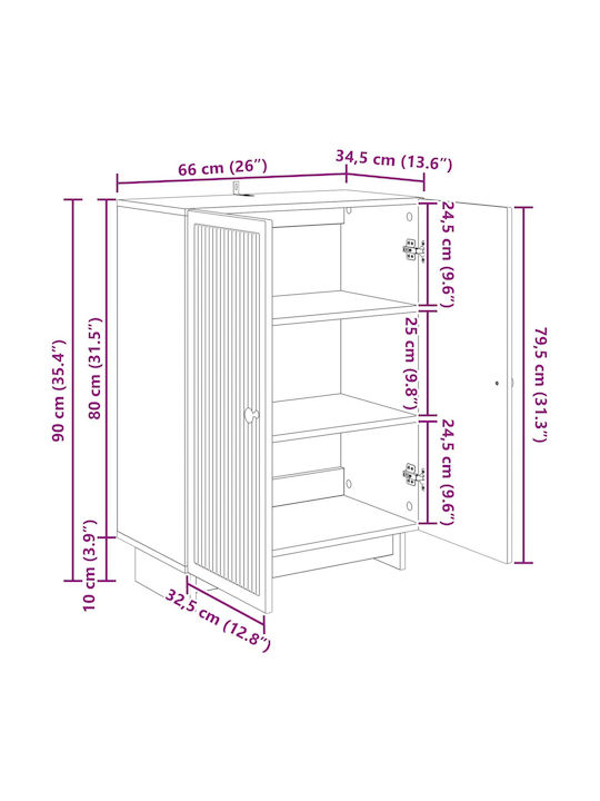 Стенен Шкаф Дъб Sonoma 66x34.5x90см