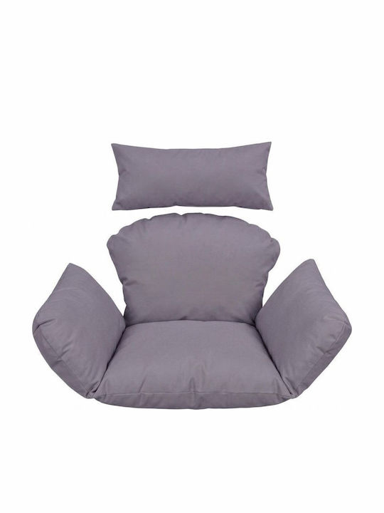 Swing Armchair with Stand and Pillow Fabric Gray Load Weight up to 120kg L100xW100xH196cm
