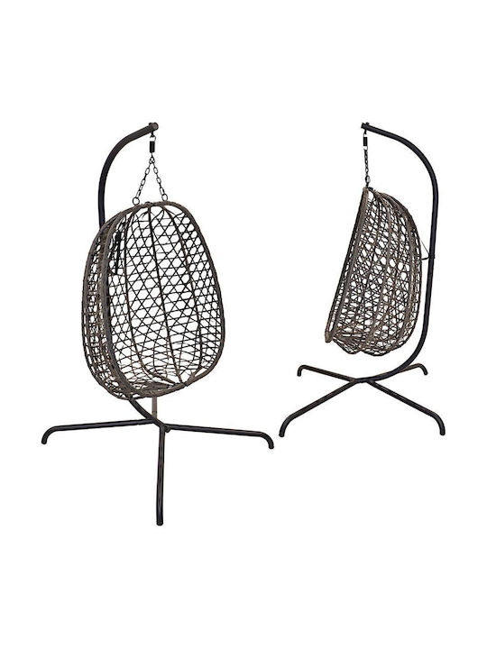 Swing Armchair with Stand and Pillow Fabric Gray Load Weight up to 120kg L100xW100xH196cm