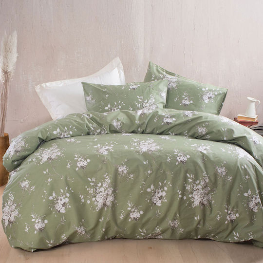 Rythmos Duvet Set Single 160x240cm Linie Green 2pcs 380 GSMGsm