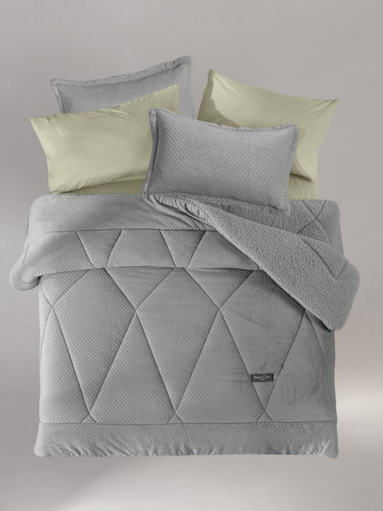 Saint Clair Bettbezug Großes Doppelbett 220x240cm Silver 660 GSMGsm