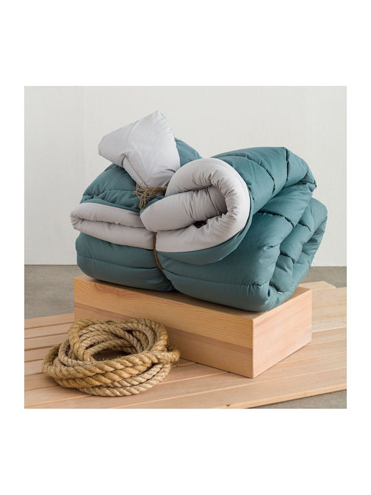 Vesta Home Πάπλωμα Μονό 160x230εκ. Micro Πετρόλ-Σιέλ 300 GSM 12.5 togs