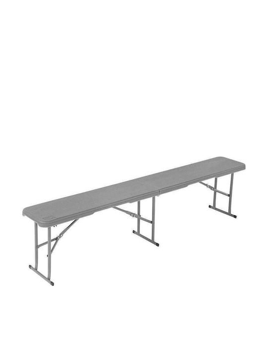 Outdoor Metal Gray Bench 183x28x43cm