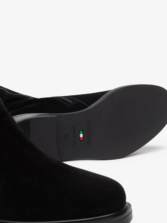 Leder Damenstiefel Schwarz
