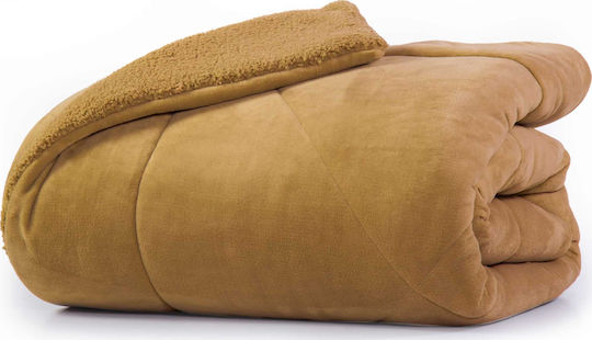 Nef-Nef Homeware Пухено Куинсайз с Пълнеж Hollowfiber 220x240бр Storm Горчица 180 г/м²Gsm