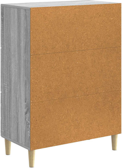 Bufet Din Lemn cu Sertare Sonoma Gri 66x34.5x90cm