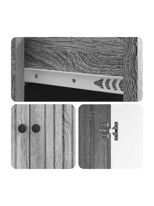 Wooden Sideboard with Drawers Gray Sonoma 66x34.5x90cm