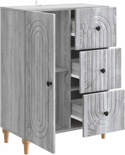 Bufet Din Lemn cu Sertare Sonoma Gri 66x34.5x90cm