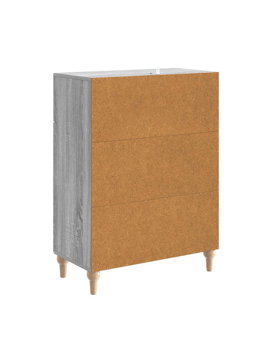 Wooden Sideboard with Drawers Gray Sonoma 66x34.5x90cm