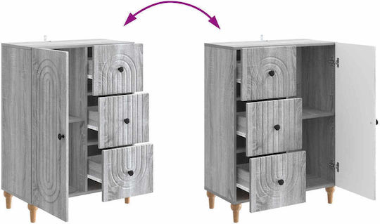Bufet Din Lemn cu Sertare Sonoma Gri 66x34.5x90cm