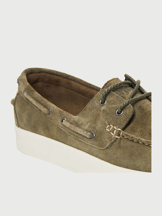 Funky Buddha Wildleder Herren Bootsschuhe in Grün Farbe