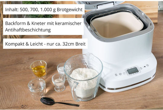 Unold Backmeister Brotbackautomat 550W Kapazität 1500g mit 10 Programmen