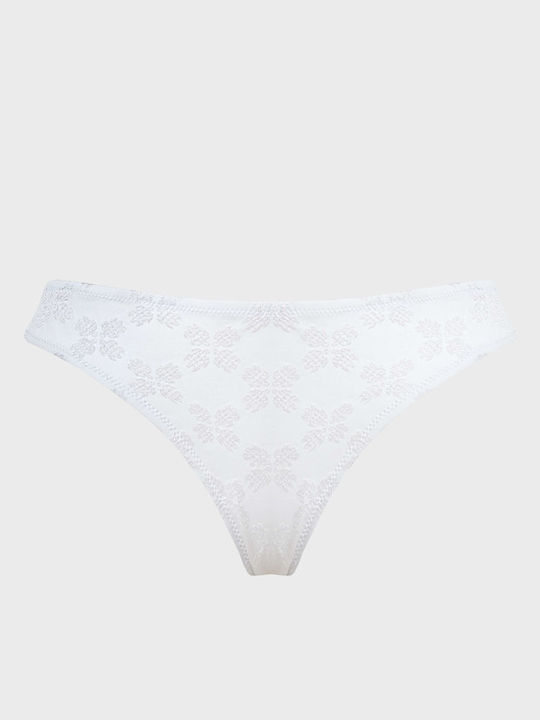 Bikinihosen Slip mit Schnürung Weiß
