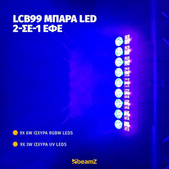 BeamZPro Προβολέας LED DMX LCB99 RGBW / UV