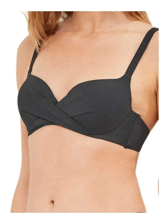 Bikini Σουτιέν με Ενίσχυση Μαύρο