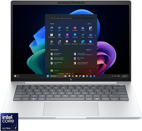 HP EliteBook 8 G1i 14 Zoll IPS QHD+ (Ultra 7-258V/32GB/1TB SSD/W11 Pro) Gletscher Silber (Englisch US Tastatursprache)