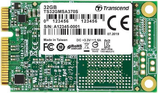 Transcend MSA370S SSD 32GB τύπου mSATA με σύνδεση SATA III TS32GMSA370S