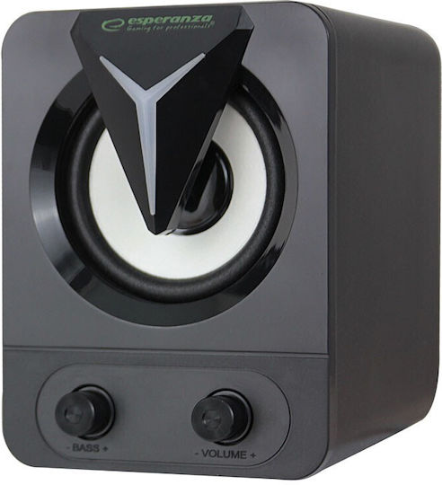 Esperanza EGS107 Ηχεία Υπολογιστή 2.1 με RGB Φωτισμό και Ισχύ 5W Μαύρα