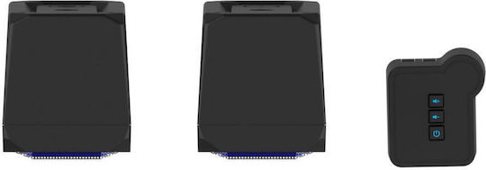 Serioux Kyro X522 Ηχεία Υπολογιστή 2.0 με RGB Φωτισμό και Bluetooth Ισχύος 6W Μαύρα