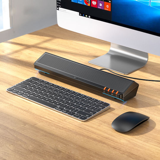 Hoco BS66 Ασύρματα Ηχεία Υπολογιστή 2.0 με Bluetooth και Ισχύ 6W σε Μαύρο Χρώμα