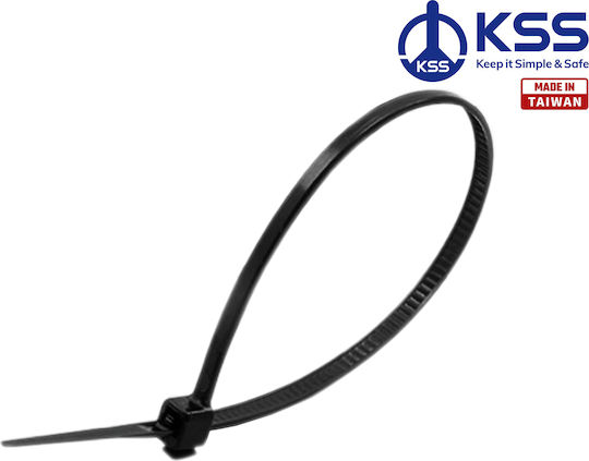 KSS Detașabil Legături Cablu Plastic 150mmx3.6mm Negru Culoare 1 Bucată 02.012.0175