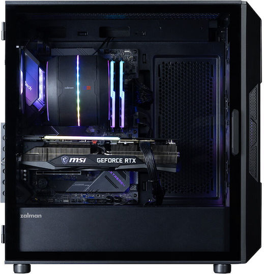 Zalman I3 Neo V2 ARGB Gaming Midi Tower Кутия За Компютър Със Страничен Прозорец Черна