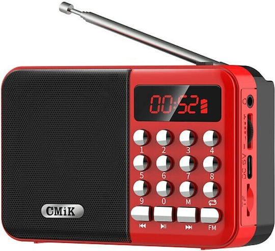 Cmik MK-066BT Ραδιοφωνάκι Επαναφορτιζόμενο με USB Κόκκινο