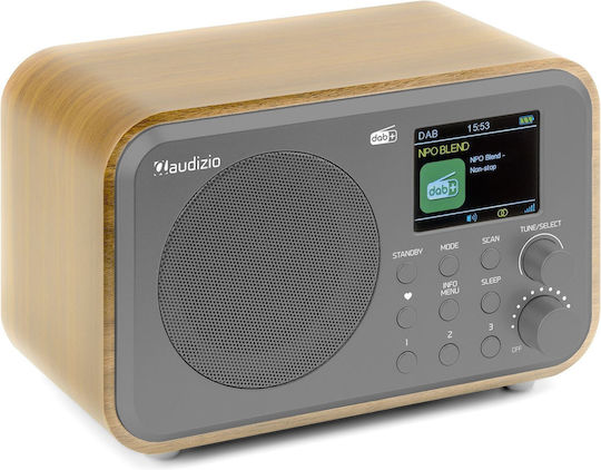 Audizio Milan DAB+ Tabletop Radio Rechargeable DAB+ with Bluetooth Bamboo