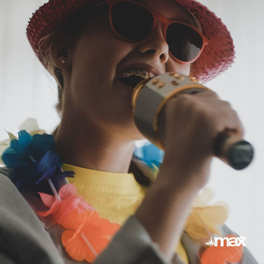 Microfon Karaoke Fără Fir Max KM01 Auriu