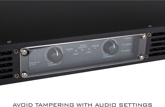 Jb Systems AMP200-2 PA Power Amplifier 2 Channels 200W/4Ω 130W/8Ω with Cooling System Black