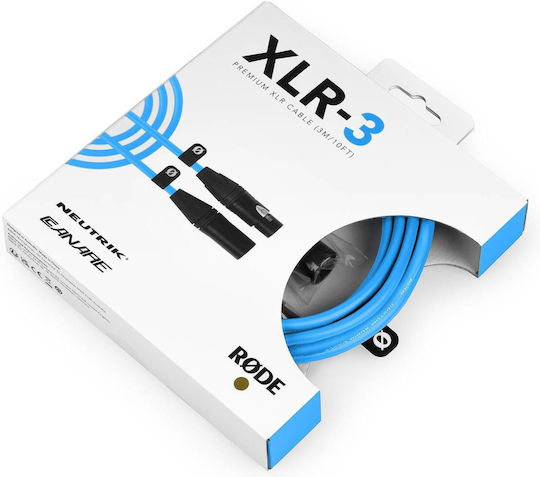 Rode Cablu XLR de sex masculin - XLR de sex feminin Albastru 3m O698813009954