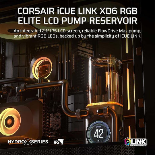 Corsair Pump Combo Reservoir Icue Link Xd6 Rgb Elite Lcd Black Cx-9040015-ww