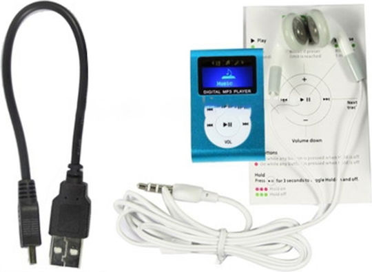 MP3 Player with LCD Screen 1.1" Blue S-MP3-2016TT