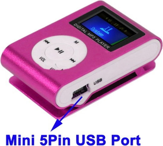 MP3 Player with LCD Screen 1.1" Purple S-MP3-2016M