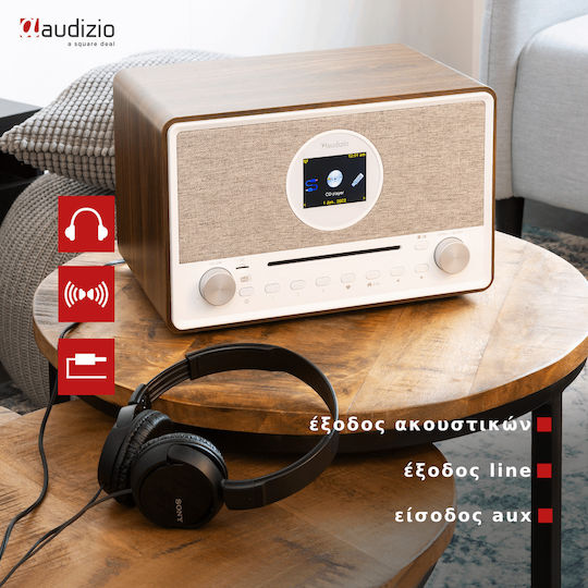 Audizio Sistem Audio 2.0 Lucca 102.252 Cu Player CD Wi-Fi Și Bluetooth Maro